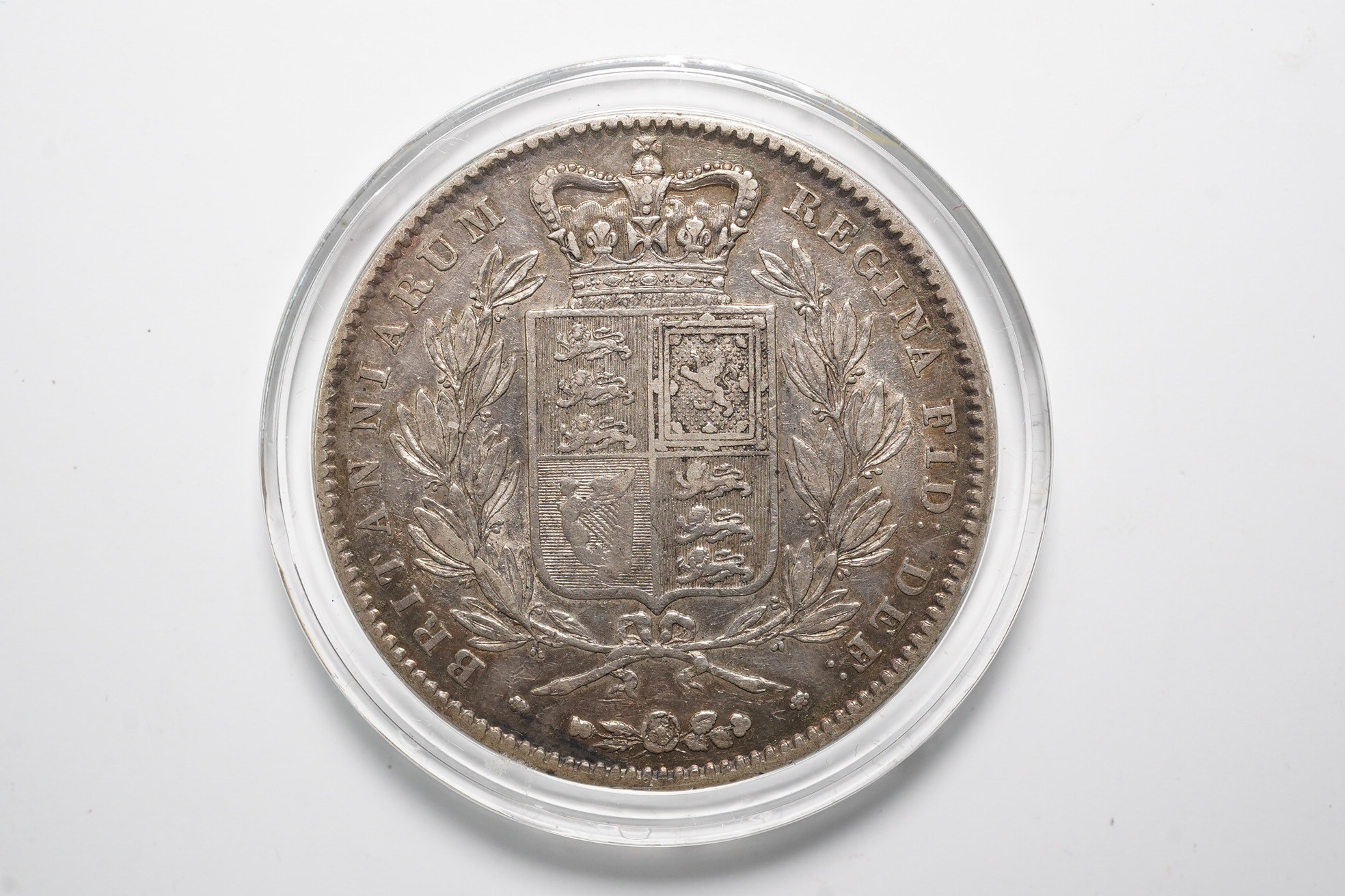 British coins, Victoria silver crown, 1845, cinquefoil stops VIII, S.3882, some weakness to hair otherwise VF